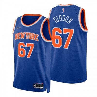Nike New York Knicks #67 Taj Gibson Blue Men's 2021-22 NBA 75th Anniversary Diamond Swingman Jersey - Icon Edition Men's